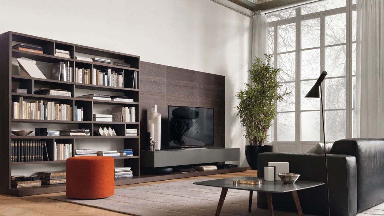 کتابخانه-ساده-چوبی