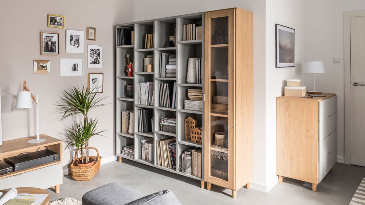 جا کتابی چوبی ساده