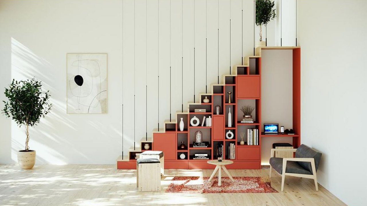 کتابخانه زیر راه پله