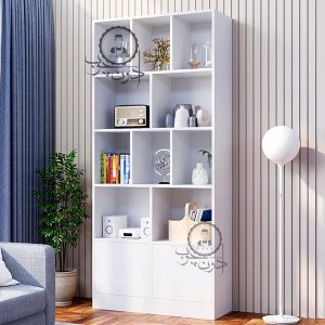 قفسه کتاب کمددار مدل مهراوه اُدون چوب