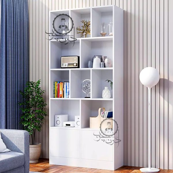 قفسه کتاب کمددار مدل مهراوه اُدون چوب