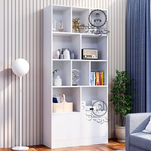 قفسه کتاب کمددار مدل مهراوه اُدون چوب