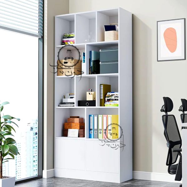 قفسه کتاب کمددار مدل مهراوه اُدون چوب